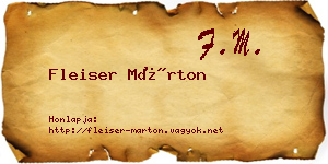 Fleiser Márton névjegykártya
